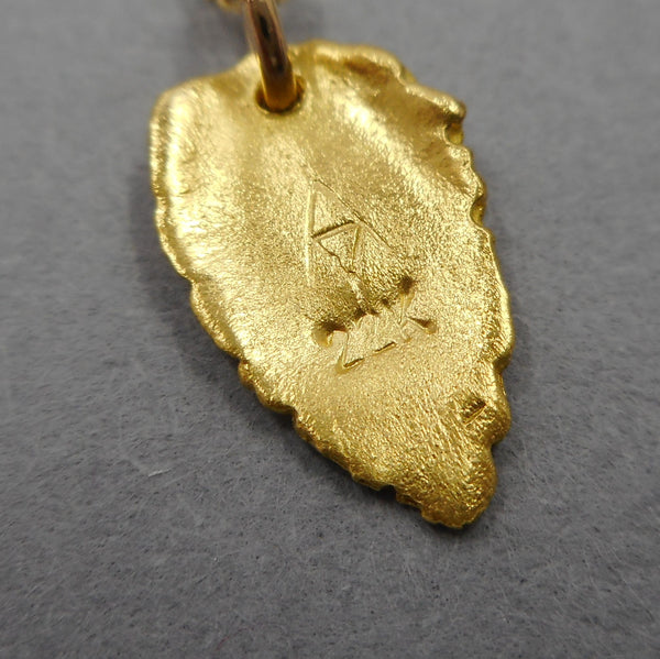 Mint Leaf Pendant in 22k Gold