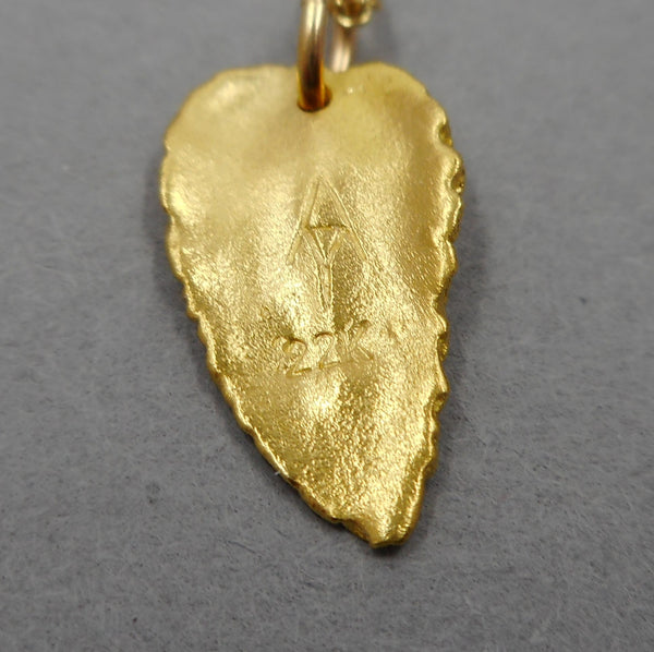 Mint Leaf Pendant in 22k Gold