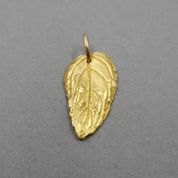 Mint Leaf Pendant in 22k Gold