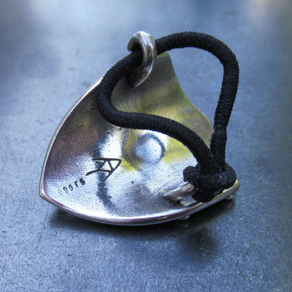 Shield with Grate Texture Ponytail Holder in Fine Silver - PartsbyNC Industrial Jewelry