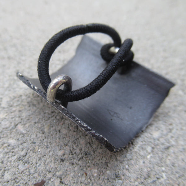 Road Fragment Ponytail Holder in Sterling Silver - Own the Road - PartsbyNC Industrial Jewelry