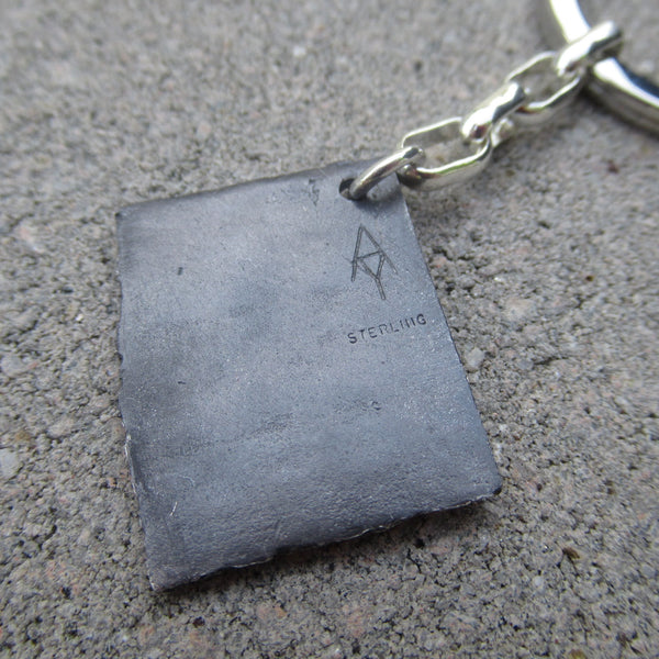 Key Chain Road Fragment in Sterling Silver - Own the Road - PartsbyNC Industrial Jewelry