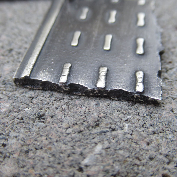 Key Chain Road Fragment in Sterling Silver - Own the Road - PartsbyNC Industrial Jewelry