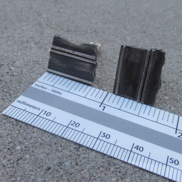 Road Fragment Cuff Links in Sterling Silver - Own the Road - PartsbyNC Industrial Jewelry