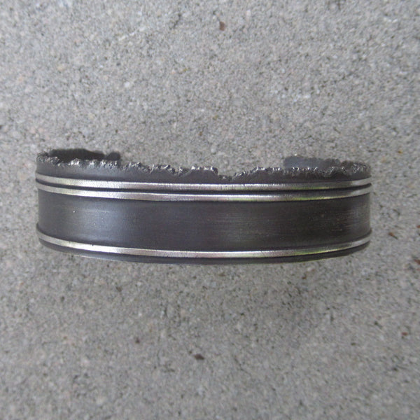 Road Fragment Cuff Bracelet in Sterling Silver - Own the Road - PartsbyNC Industrial Jewelry