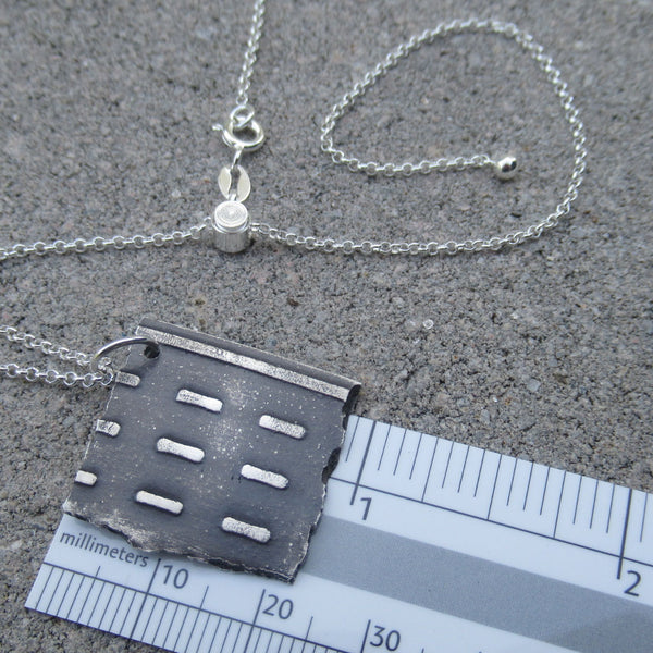 Large Road Fragment Pendant in Sterling Silver - Own the Road - PartsbyNC Industrial Jewelry
