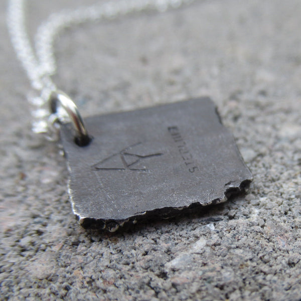 Small Road Fragment Pendant in Sterling Silver - Own the Road - PartsbyNC Industrial Jewelry