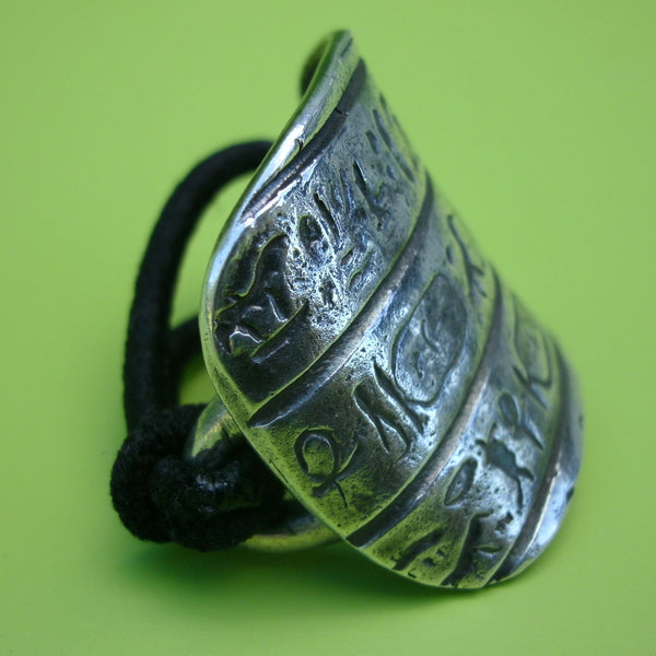 Hieroglyphic Ponytail Holder in Sterling Silver - PartsbyNC Industrial Jewelry