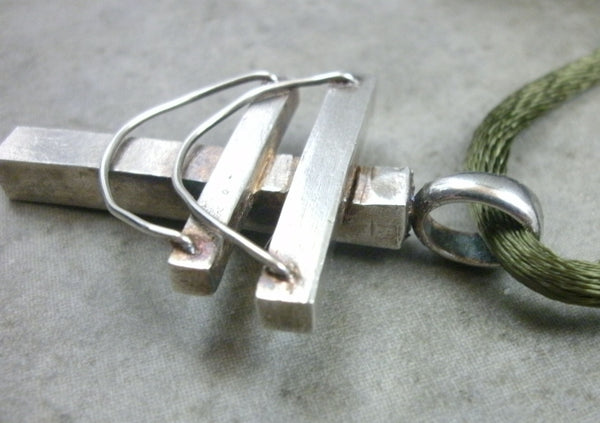 Powerline Pendant in Fine Silver - PartsbyNC Industrial Jewelry