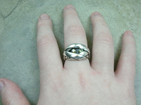 Mummy Ring in Fine Silver - PartsbyNC Industrial Jewelry