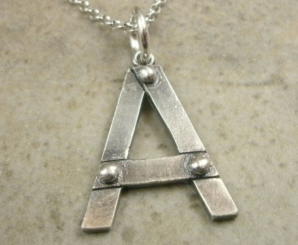 Letter Pendant in Fine Silver - PartsbyNC Industrial Jewelry