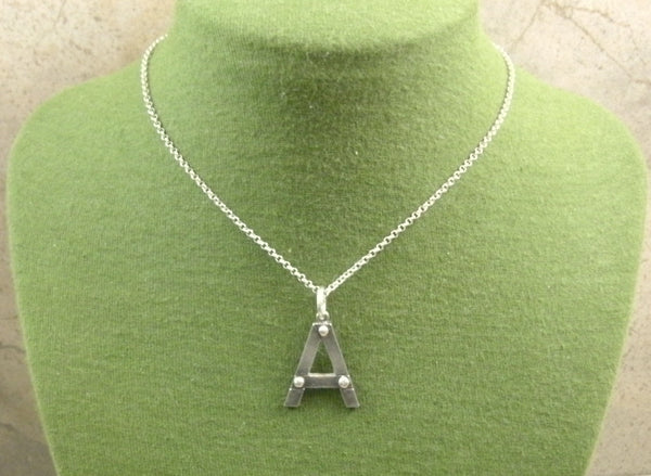 Letter Pendant in Fine Silver - PartsbyNC Industrial Jewelry