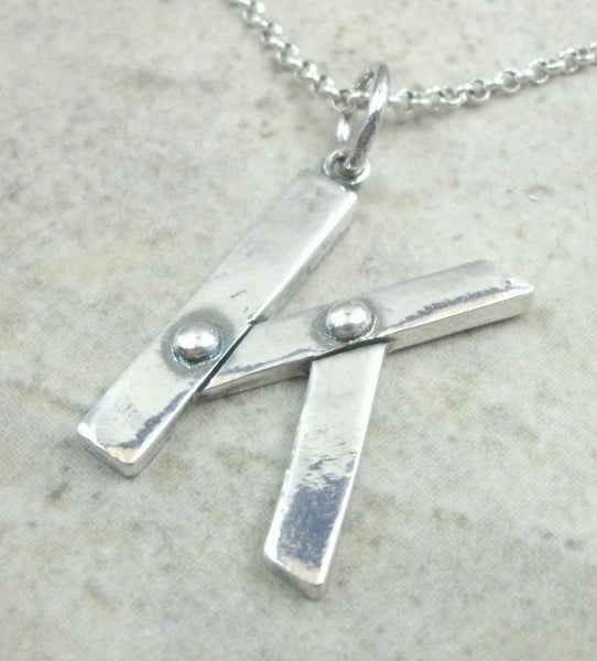 Letter Pendant in Fine Silver - PartsbyNC Industrial Jewelry