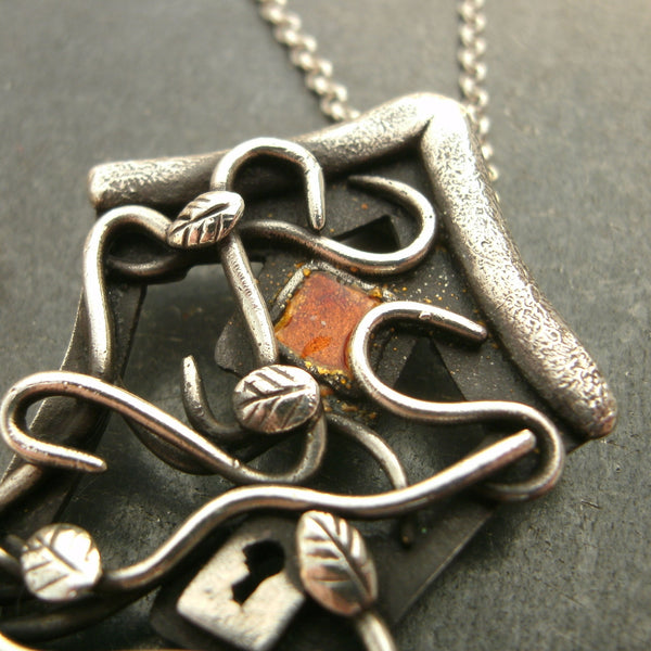 Fairy Garder Door Pendants in Fine Silver - PartsbyNC Industrial Jewelry