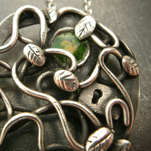 Fairy Garder Door Pendants in Fine Silver - PartsbyNC Industrial Jewelry