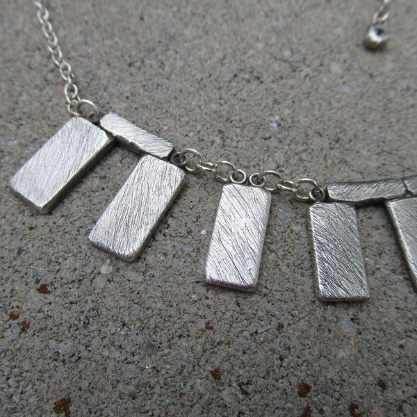 Stonehenge Necklace in Sterling & Fine Silver - PartsbyNC Industrial Jewelry