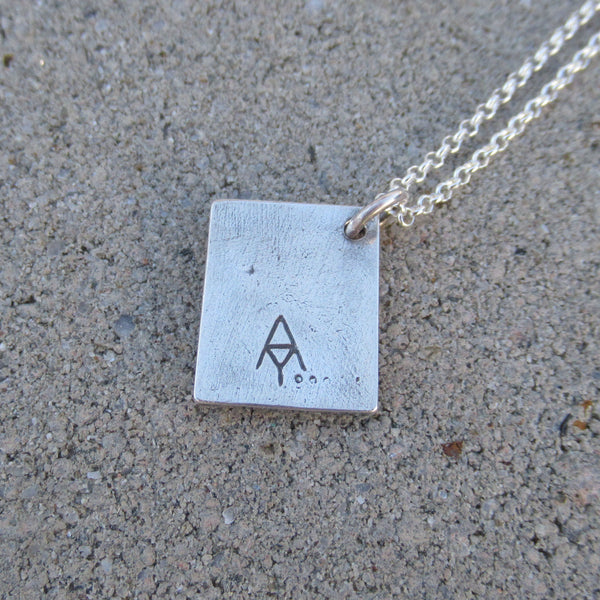 Rune Pendant in Fine Silver - PartsbyNC Industrial Jewelry
