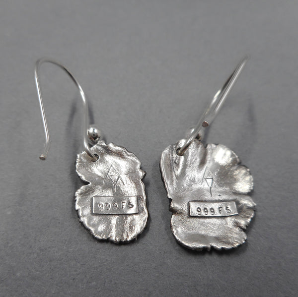 Fine Silver Botanical Earrings- Back- From PartsbyNC