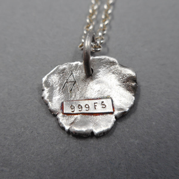 Fine Silver Botanical Necklace- Back- From PartsbyNC