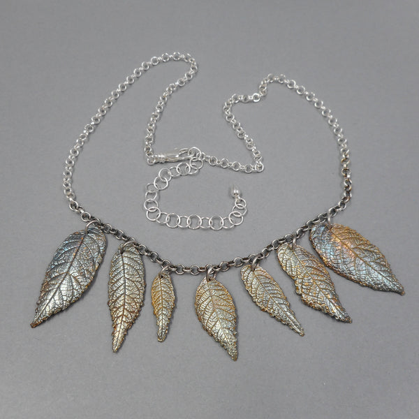 Large Bib Necklace in Sterling & Fine Silver from PartsbyNC
