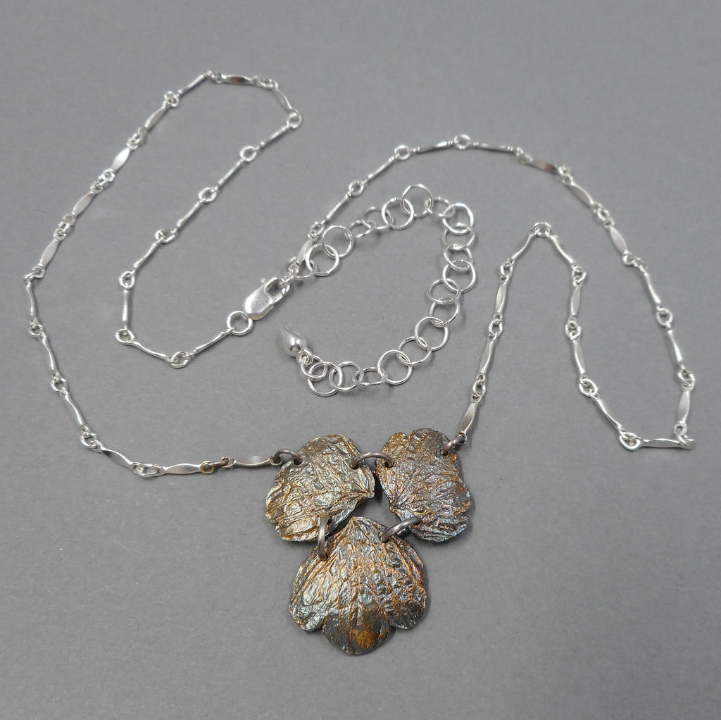Colorful Columbine Necklace in Sterling & Fine Silver from PartsbyNC