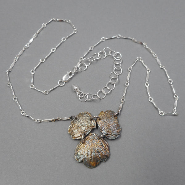 Colorful Columbine Necklace in Sterling & Fine Silver from PartsbyNC