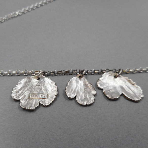 Back of Sterling & Fine Silver Columbine Necklace from PartsbyNC