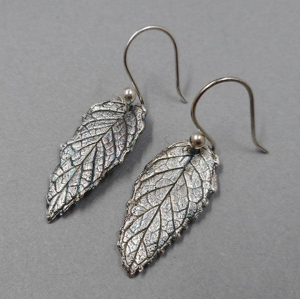 Eco-Friendly Mint Leaf Dangle Earrings from PartsbyNC