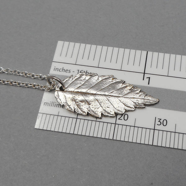 Goat's Beard Leaf Pendant in Fine Silver
