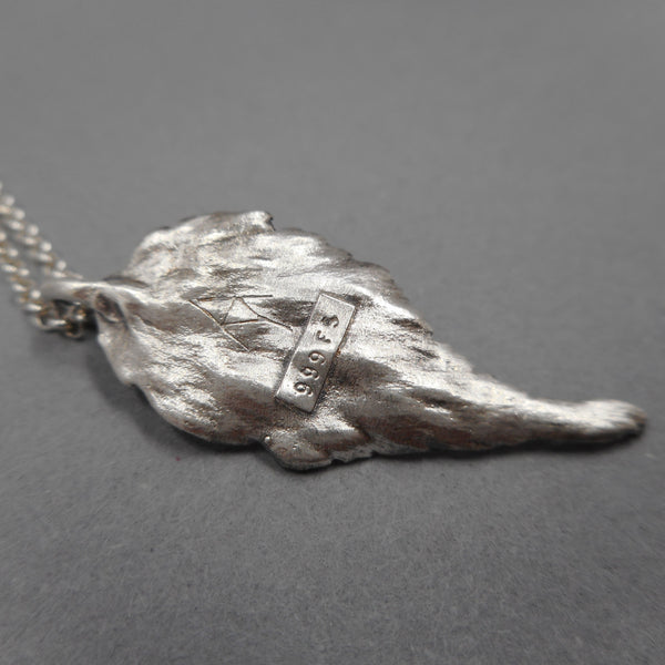 Botanical Leaf Pendant in Fine Silver