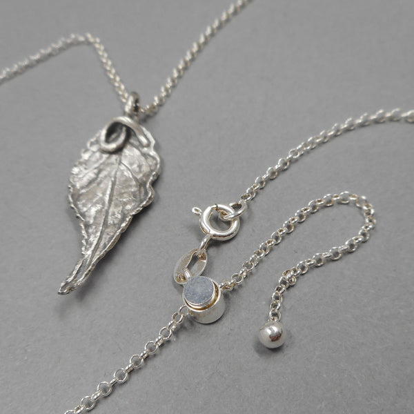 Botanical Leaf Pendant in Fine Silver