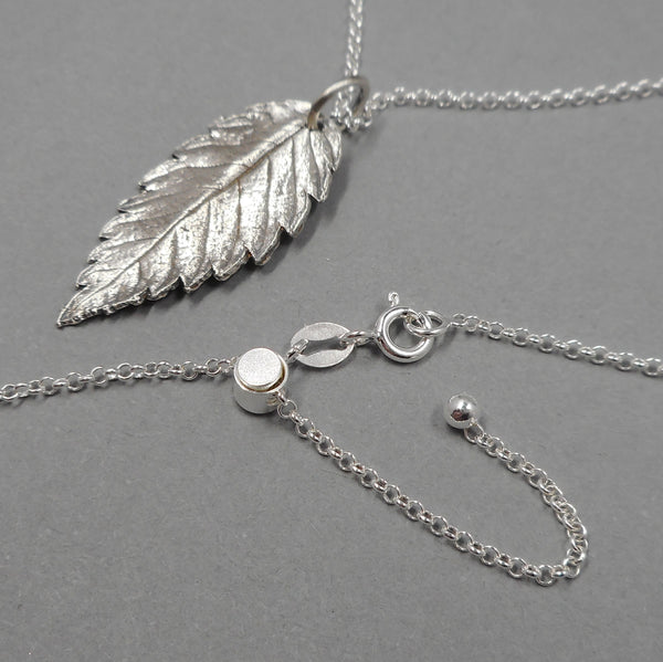 Goat's Beard Leaf Pendant in Fine Silver