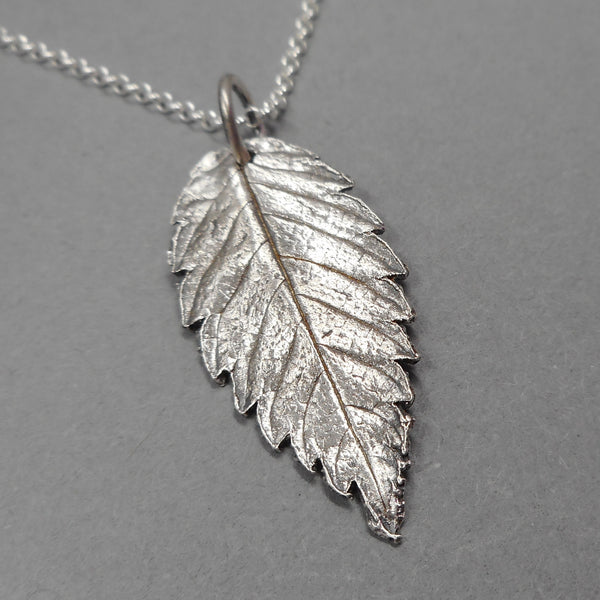 Goat's Beard Leaf Pendant in Fine Silver