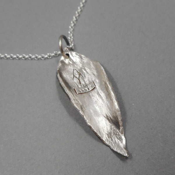 Solomon's Seal Leaf Pendant in Fine Silver