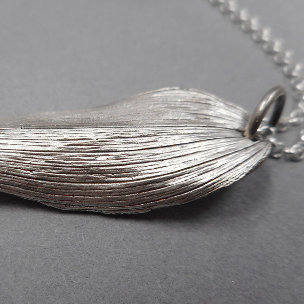 Solomon's Seal Leaf Pendant in Fine Silver