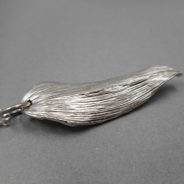 Solomon's Seal Leaf Pendant in Fine Silver