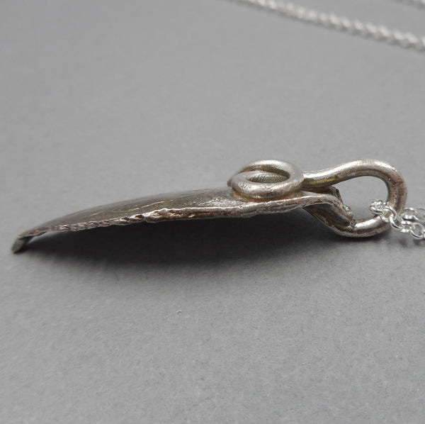 Honeysuckle Leaf Pendant in Fine Silver
