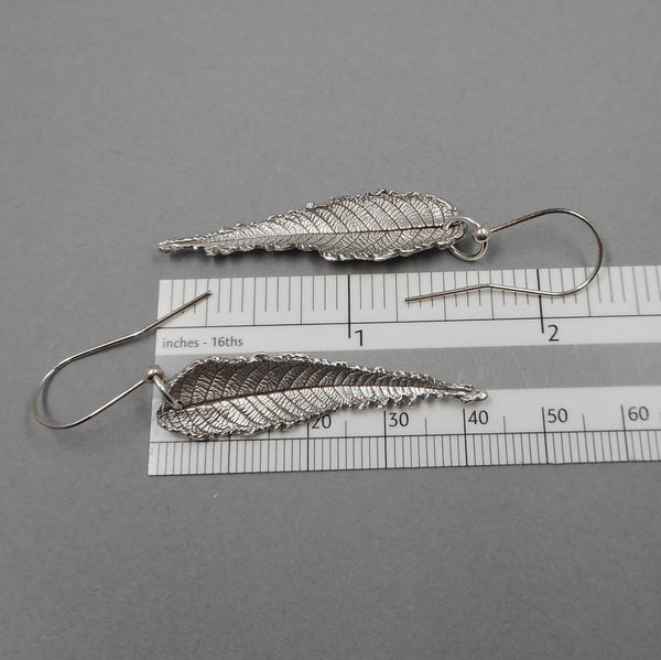 Walnut Leaf Earrings in Fine Silver