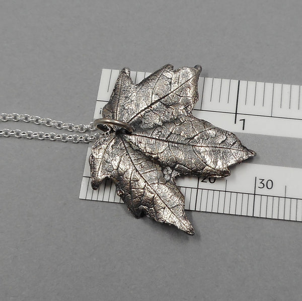 Maple Leaf Pendant in Fine Silver