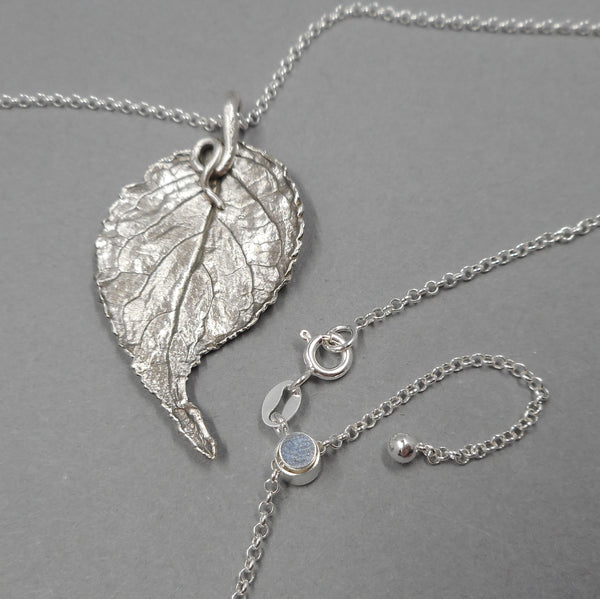 Unique Vining Leaf Pendant in Fine Silver
