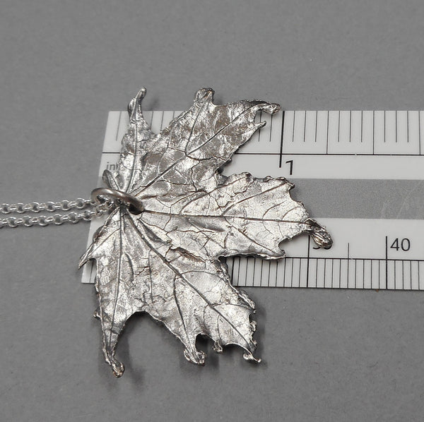 Maple Leaf Pendant in Fine Silver