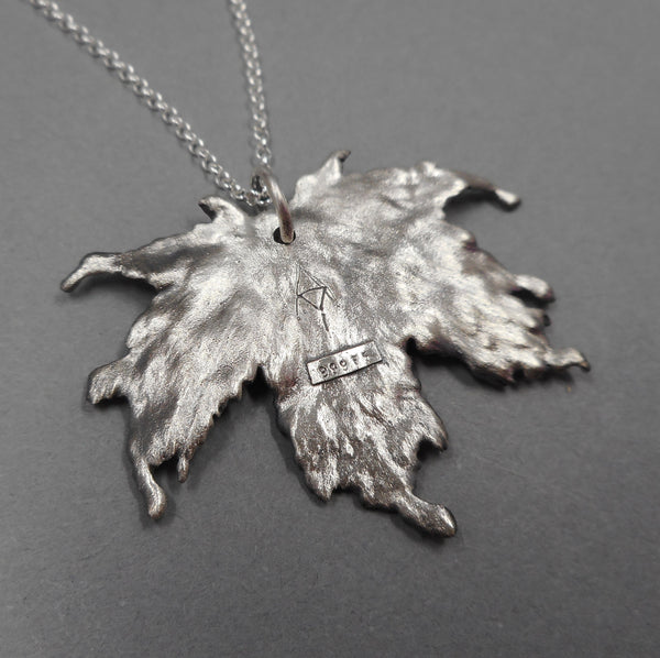 Maple Leaf Pendant in Fine Silver
