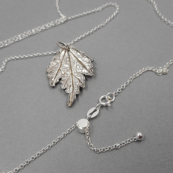 Fine Silver Rose of Sharon Pendant on Adjustable Sterling Silver Chain