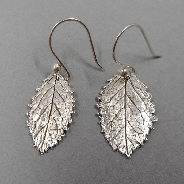 Rose Leaf Necklace & Earrings Set in Fine Silver