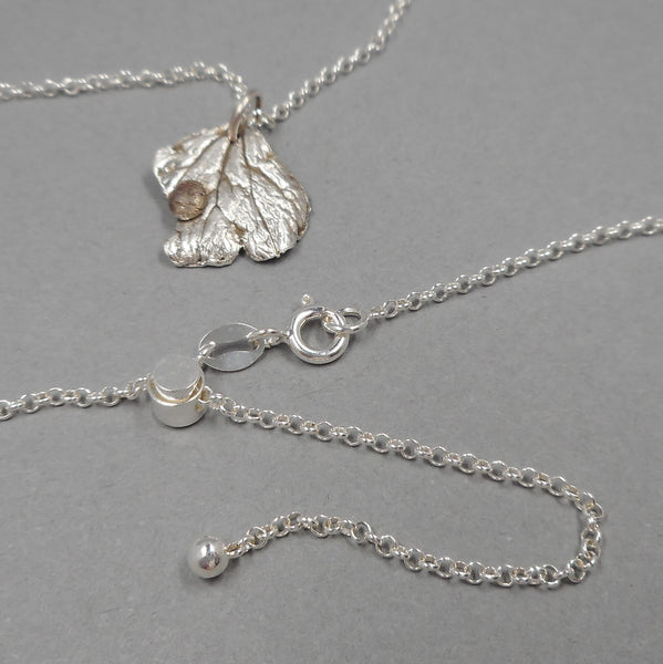 Columbine Pendant with Ladybug & Earrings Set in Fine Silver 66