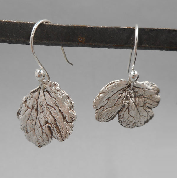 Columbine Pendant with Ladybug & Earrings Set in Fine Silver 66