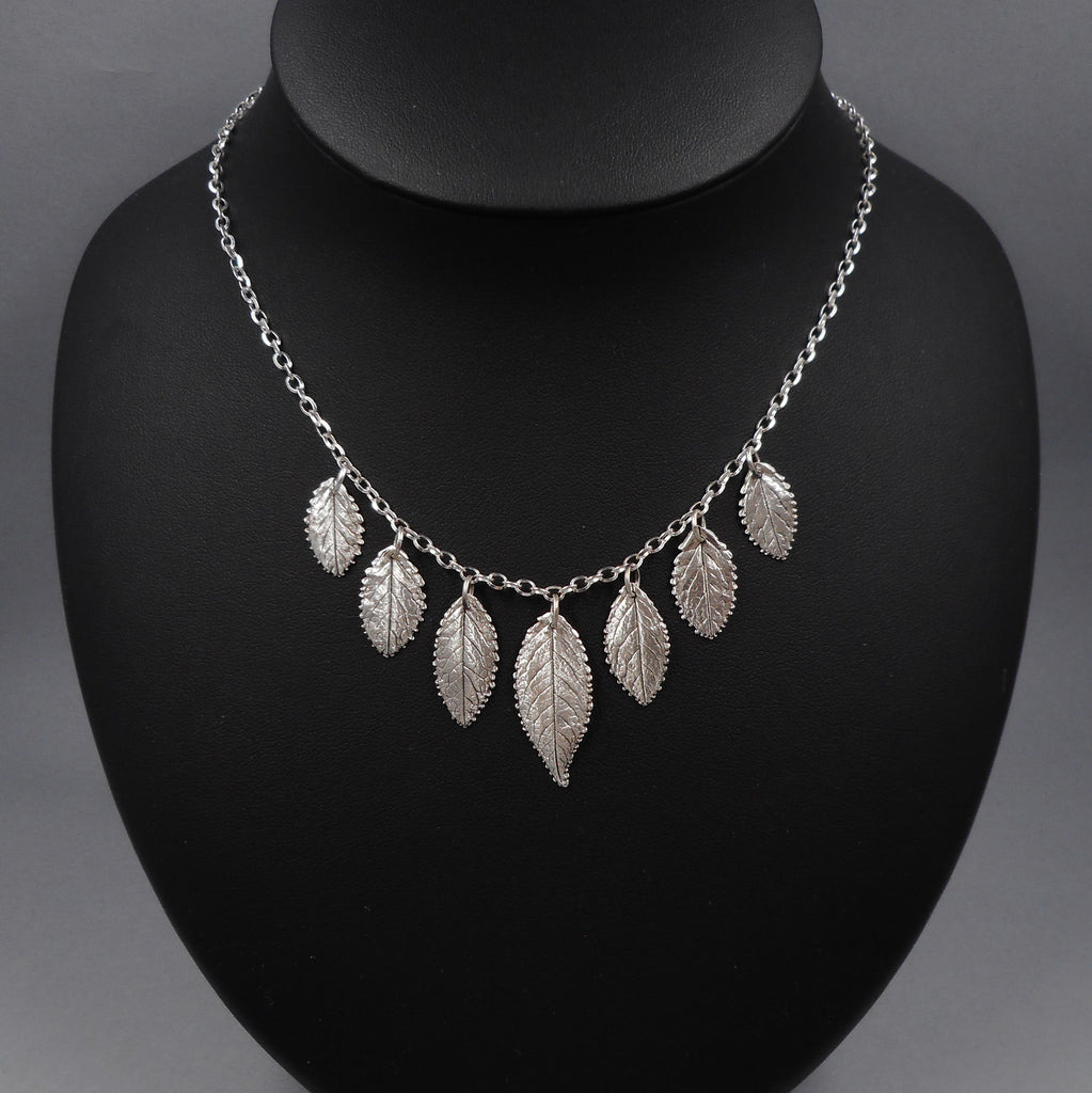 Rose Leaf Necklace in Sterling & Fine Silver