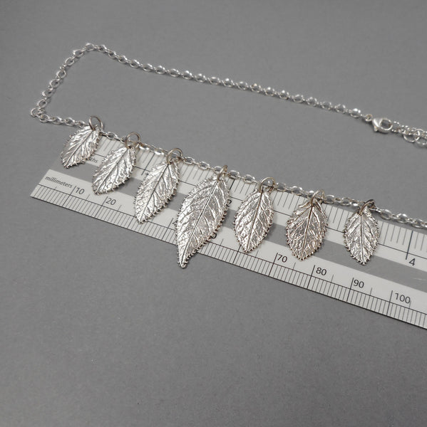 Rose Leaf Necklace in Sterling & Fine Silver