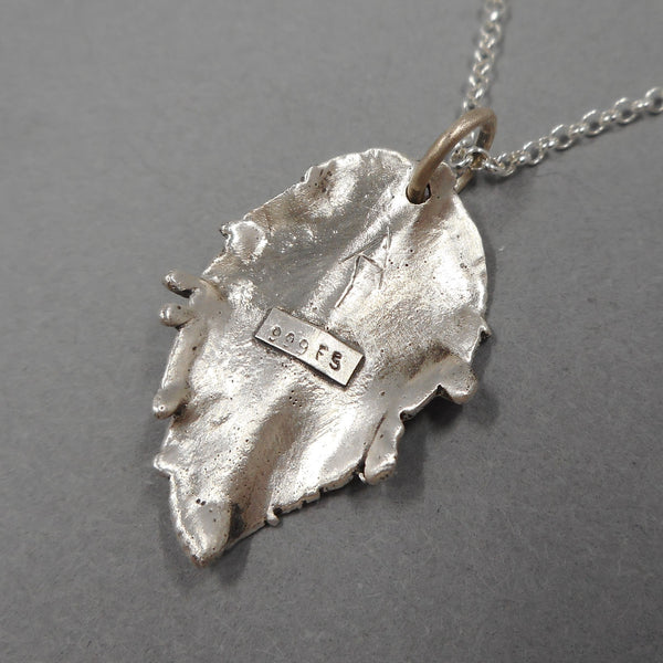 Holly Leaf Pendant in Fine Silver