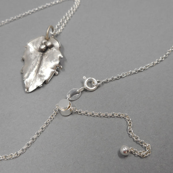 Holly Leaf Pendant in Fine Silver